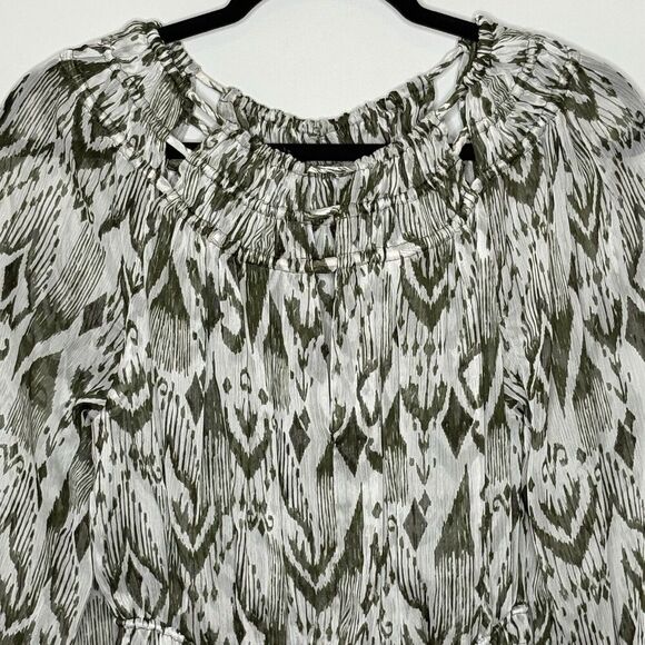 Misa Los Angeles Mercy Green White Elastic Waist Mini Dress Womens Size Small - Picture 4 of 13